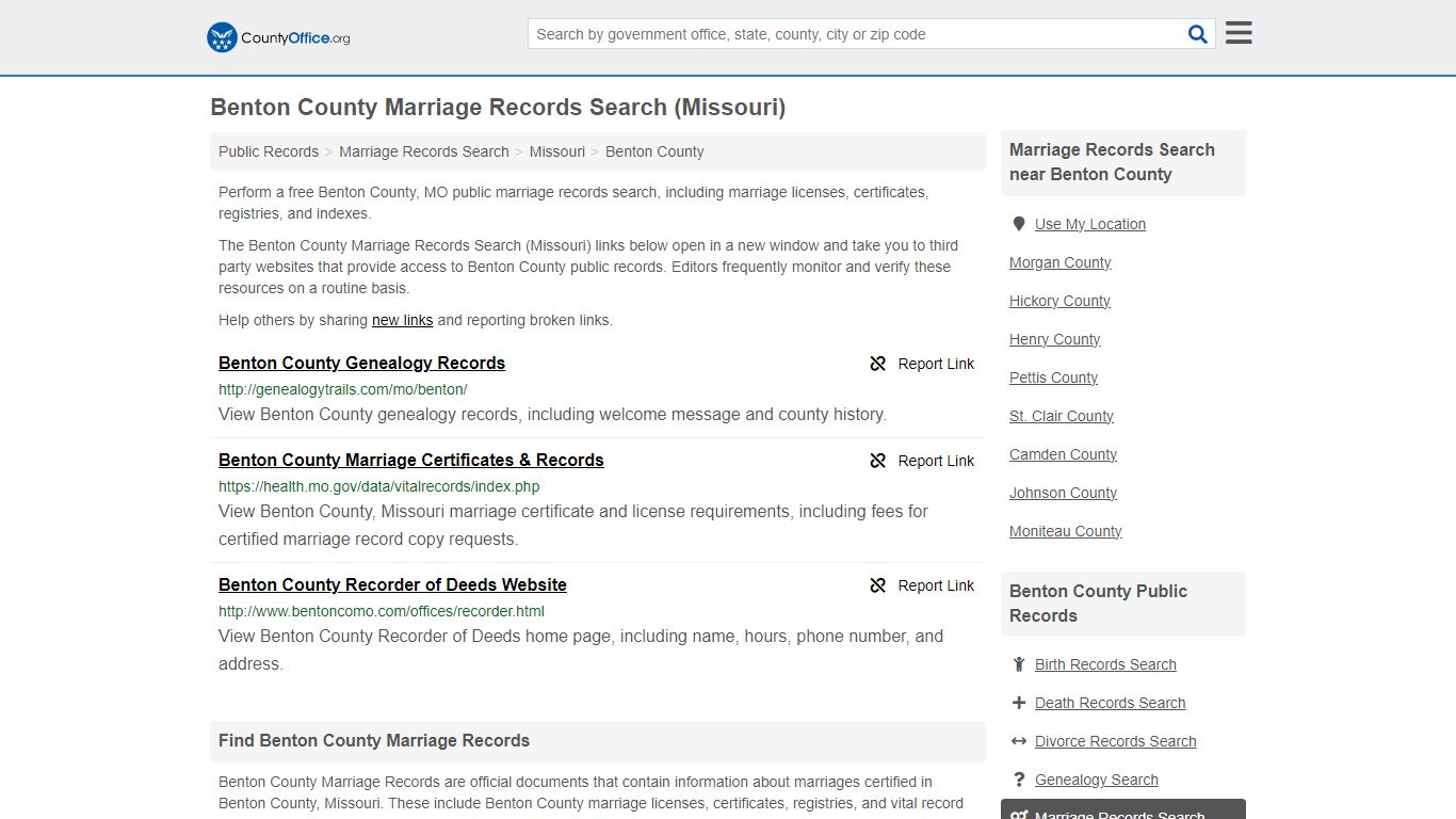 Marriage Records Search - Benton County, MO (Marriage Licenses ...